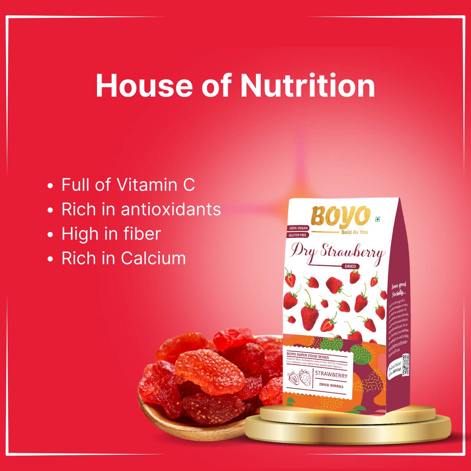 Dried Whole Unsweetened Strawberries 250g